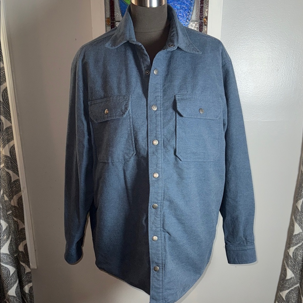 L.L. Bean Men's Slate Blue Shirt-Jacket with Snap Front